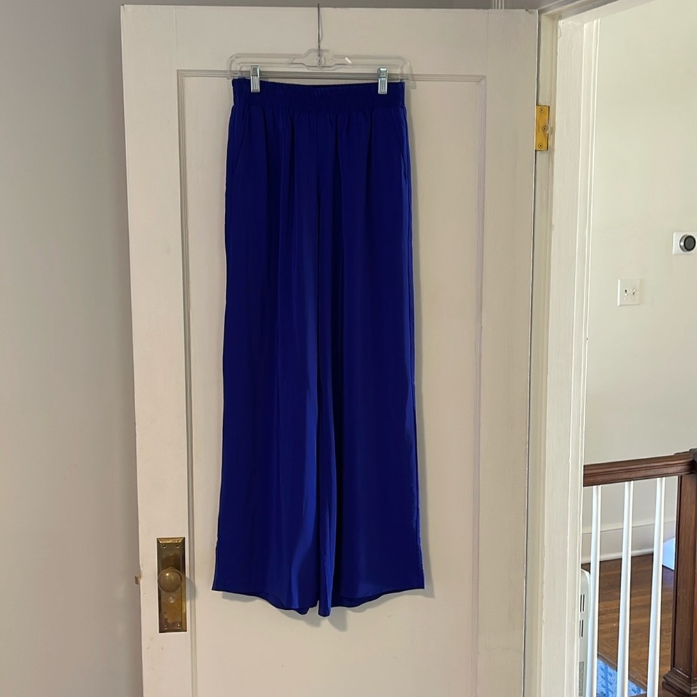 Amanda Uprichard blue silk pants- small